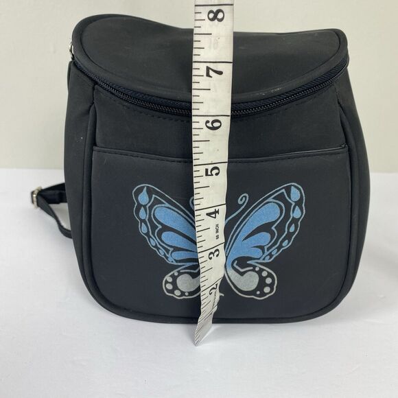 2/$30 VTG Y2K 90’s Butterfly Mini Backpack Purse Black Bag Festival Concert Rave - Picture 8 of 9